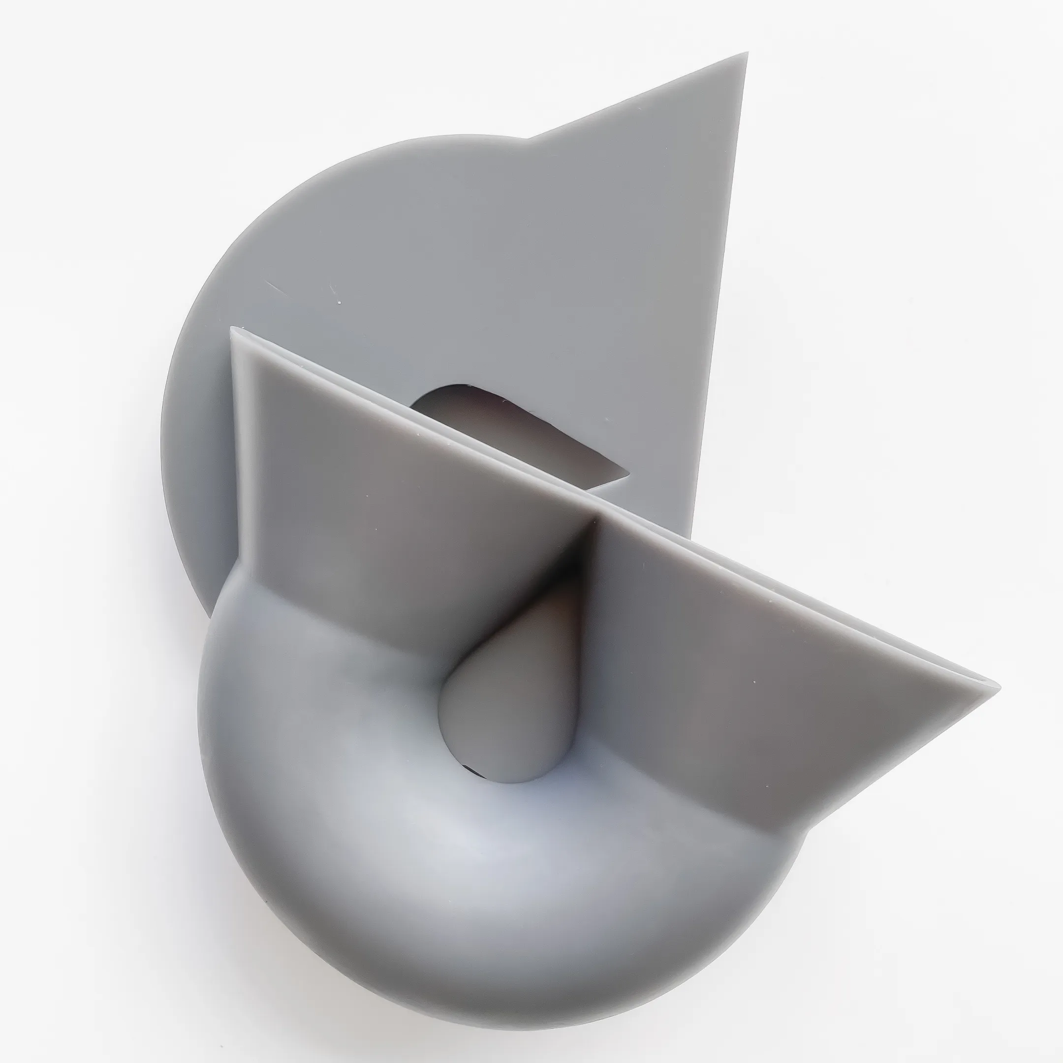 Desktop SLA gray resin part — clean surface detail straight off the printer